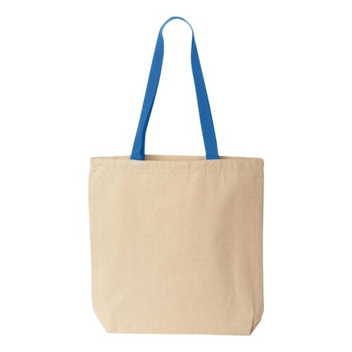 10 Ounce Gusseted Cotton Canvas Tote™ with Colored-Handle Thumbnail