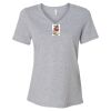 Women's Relaxed Heather CVC V-Neck Tee Thumbnail