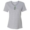 Women's Relaxed Heather CVC V-Neck Tee Thumbnail