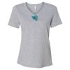 Women's Relaxed Heather CVC V-Neck Tee Thumbnail