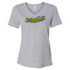 Women's Relaxed Heather CVC V-Neck Tee Thumbnail