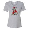 Women's Relaxed Heather CVC V-Neck Tee Thumbnail