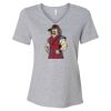 Women's Relaxed Heather CVC V-Neck Tee Thumbnail