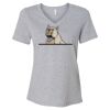 Women's Relaxed Heather CVC V-Neck Tee Thumbnail