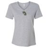 Women's Relaxed Heather CVC V-Neck Tee Thumbnail