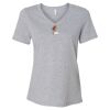 Women's Relaxed Heather CVC V-Neck Tee Thumbnail