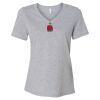 Women's Relaxed Heather CVC V-Neck Tee Thumbnail