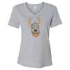 Women's Relaxed Heather CVC V-Neck Tee Thumbnail
