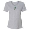 Women's Relaxed Heather CVC V-Neck Tee Thumbnail
