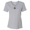 Women's Relaxed Heather CVC V-Neck Tee Thumbnail