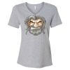 Women's Relaxed Heather CVC V-Neck Tee Thumbnail