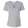 Women's Relaxed Heather CVC V-Neck Tee Thumbnail