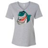 Women's Relaxed Heather CVC V-Neck Tee Thumbnail