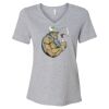 Women's Relaxed Heather CVC V-Neck Tee Thumbnail