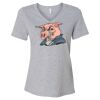 Women's Relaxed Heather CVC V-Neck Tee Thumbnail
