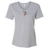 Women's Relaxed Heather CVC V-Neck Tee Thumbnail