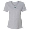 Women's Relaxed Heather CVC V-Neck Tee Thumbnail